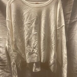 Free People Soft White Crew Neck Sweater